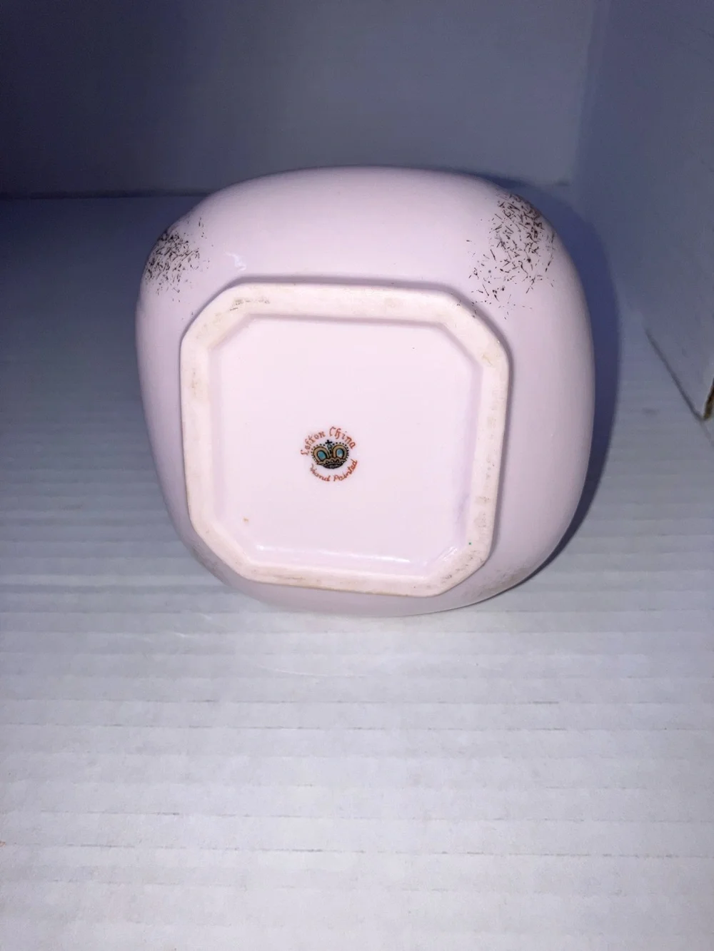 Vintage 1950’s Lefton China Pink 3D Floral Ceramic Bud Vase with Gold Accents 6”